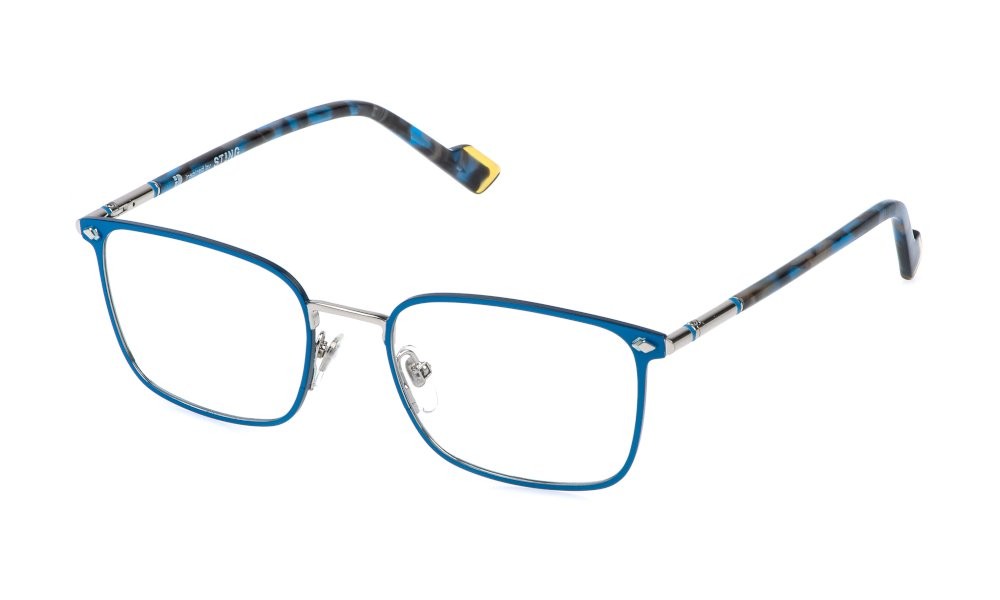 Occhiali da vista Sting VST555 (08TG) colore azzurro opaco c/parti colorate 