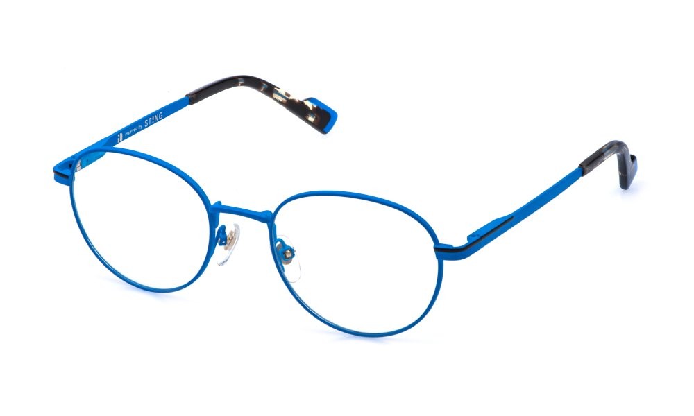Eyeglasses Sting VST563 (08KA) color blu opaco c/parti colorate 
