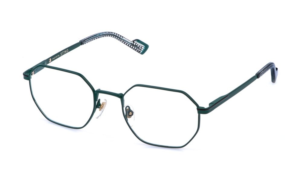 Eyeglasses Sting VST565 (0SRL) color verde militare opaco c/parti colorate 
