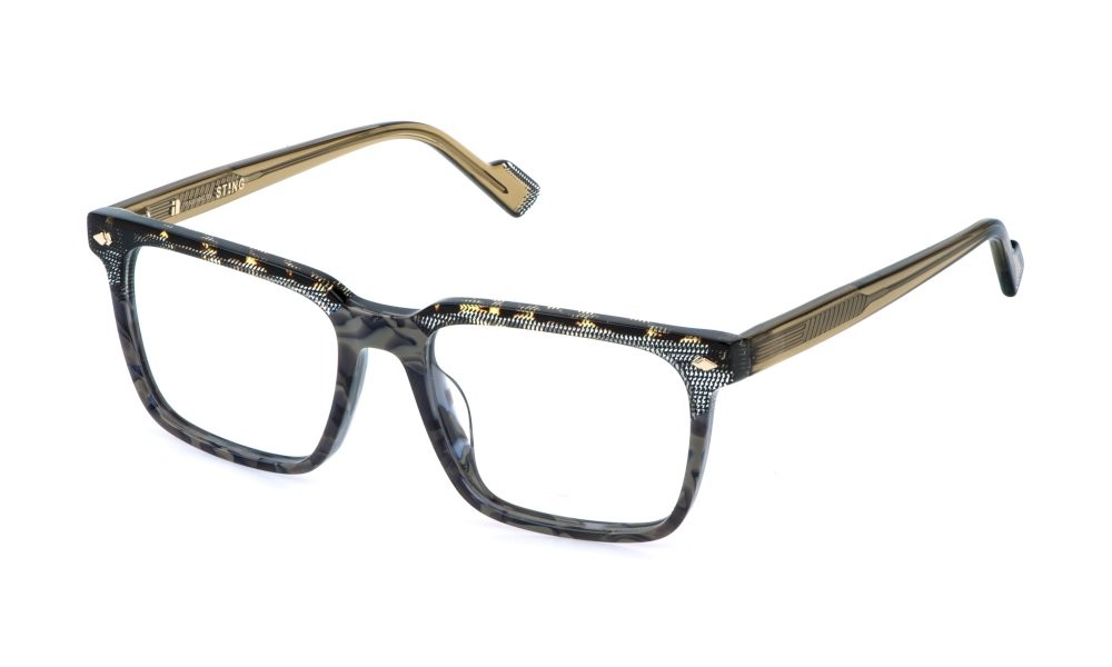 Occhiali da vista Sting VST573V (09SX) colore avana grigio trasparente lucido 