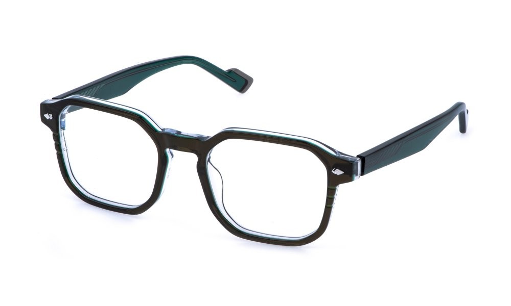 Occhiali da vista Sting VST576 (0914) colore marrone con rilievi di verde 