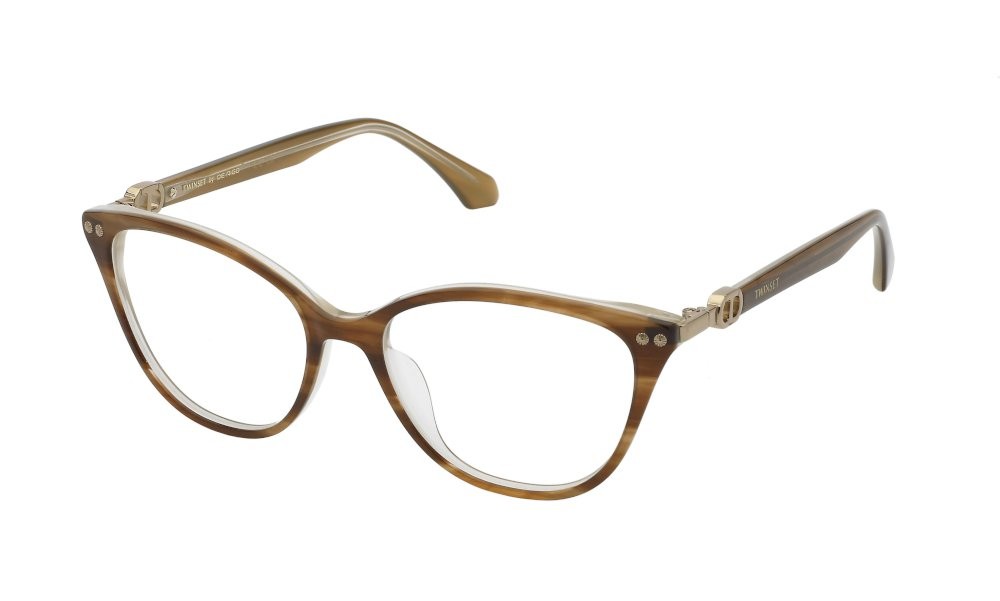 Eyeglasses Twinset VTW014 (0GG7) color top marrone striato - nocciola pieno 