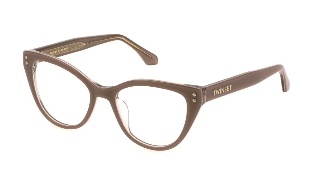 Eyeglasses Twinset VTW033 (09HL) color top marrone - base beige 