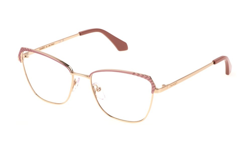 Eyeglasses Twinset VTW037 (0323) color oro rosè lucido c/parti rosa 