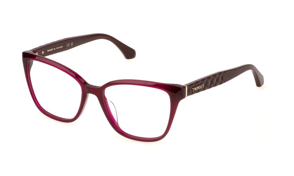 Eyeglasses Twinset VTW039 (08C1) color vinaccia opalino lucido 