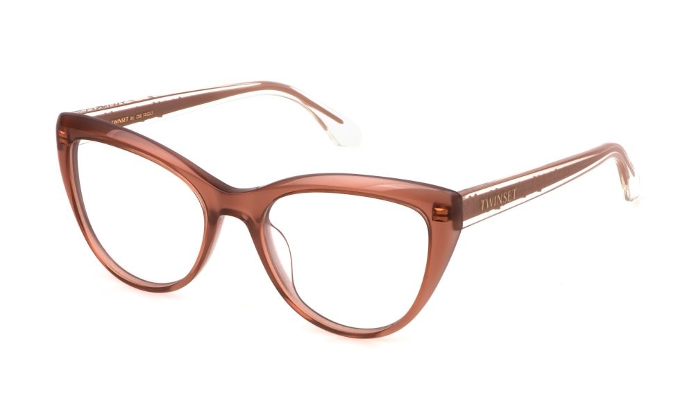 Eyeglasses Twinset VTW046 (09AL) color top marrone+rosa chiaro opalino 