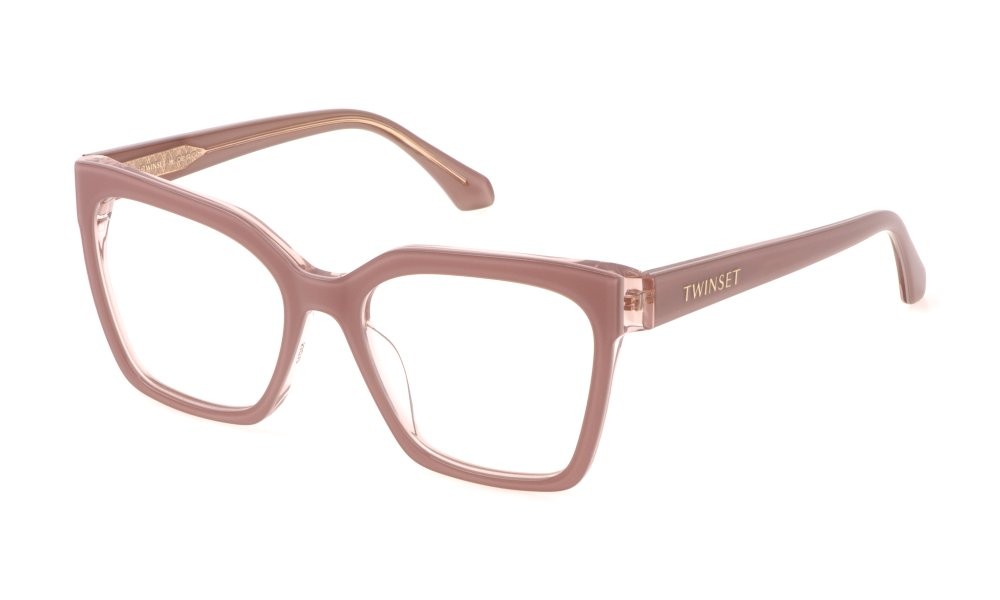 Eyeglasses Twinset VTW051 (0N42) color top rosa/rosa trasparente lucido 