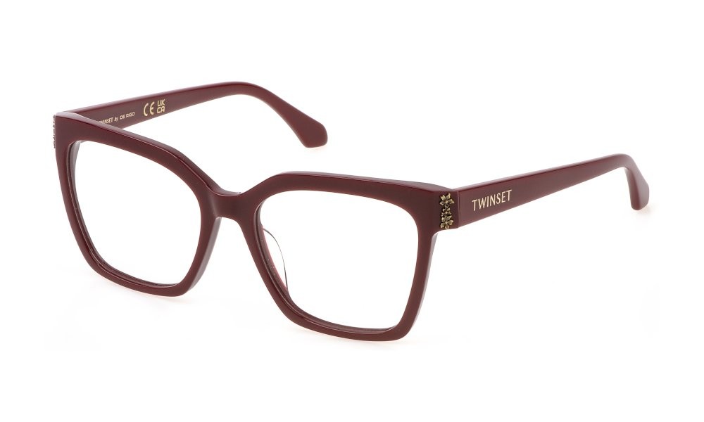 Eyeglasses Twinset VTW051W (09FH) color bordeaux pieno lucido 