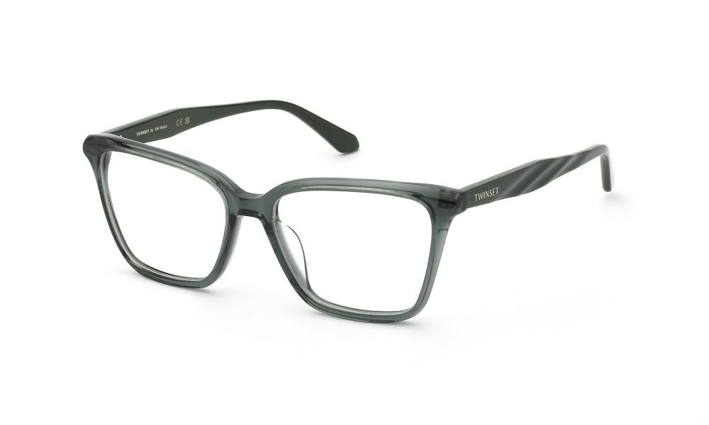 Eyeglasses Twinset VTW121 (06HQ) color verde bottiglia trasparente lucido 
