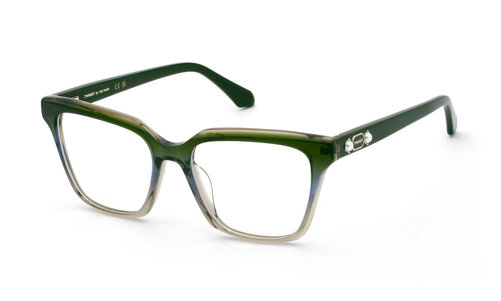 Eyeglasses Twinset VTW122 (0C44) color verde sfumato azzurro 