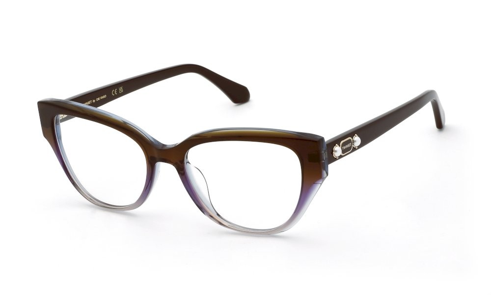 Eyeglasses Twinset VTW123 (09PF) color marrone sfumato viola 