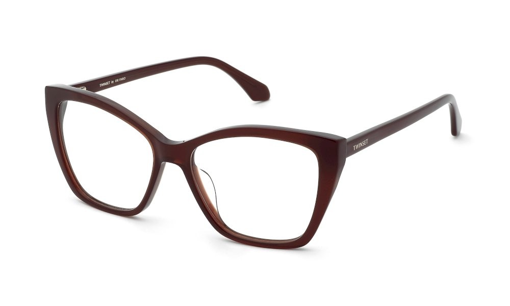 Eyeglasses Twinset VTW130 (09WA) color rosso trasparente lucido 