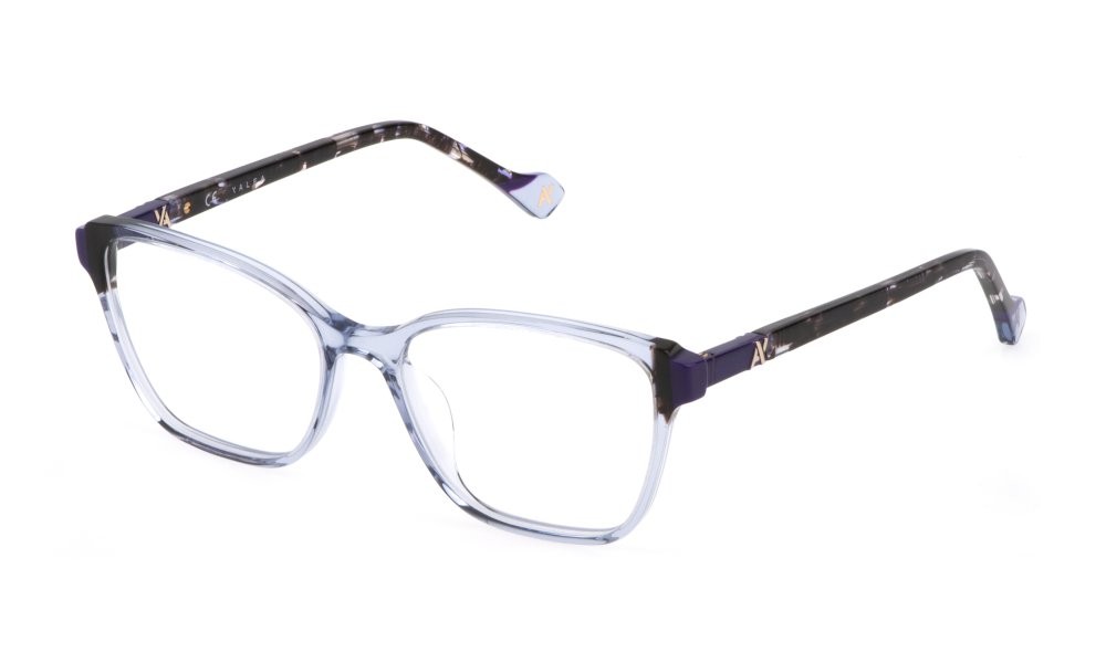 Eyeglasses Yalea Shirin VYA062L (0G35) color azzurro trasparente lucido 