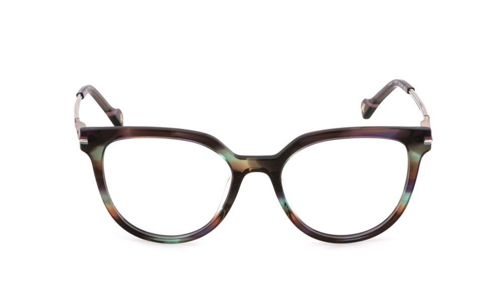 Eyeglasses Yalea Nadia VYA091 (05AH) color avana viola/verde/marrone 