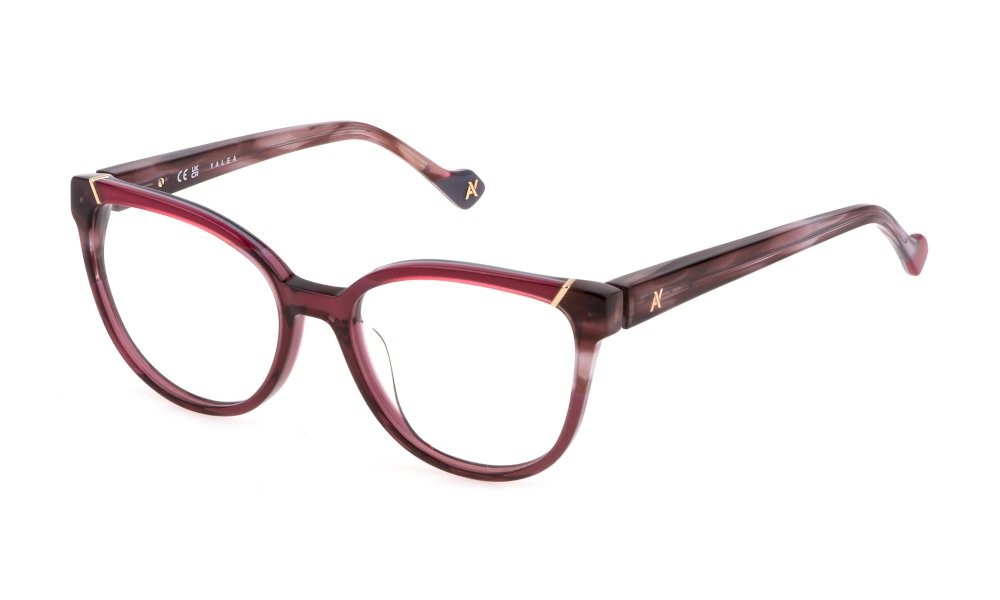 Eyeglasses Yalea Jocelyn VYA097V (0W48) color vinaccia trasparente lucido 