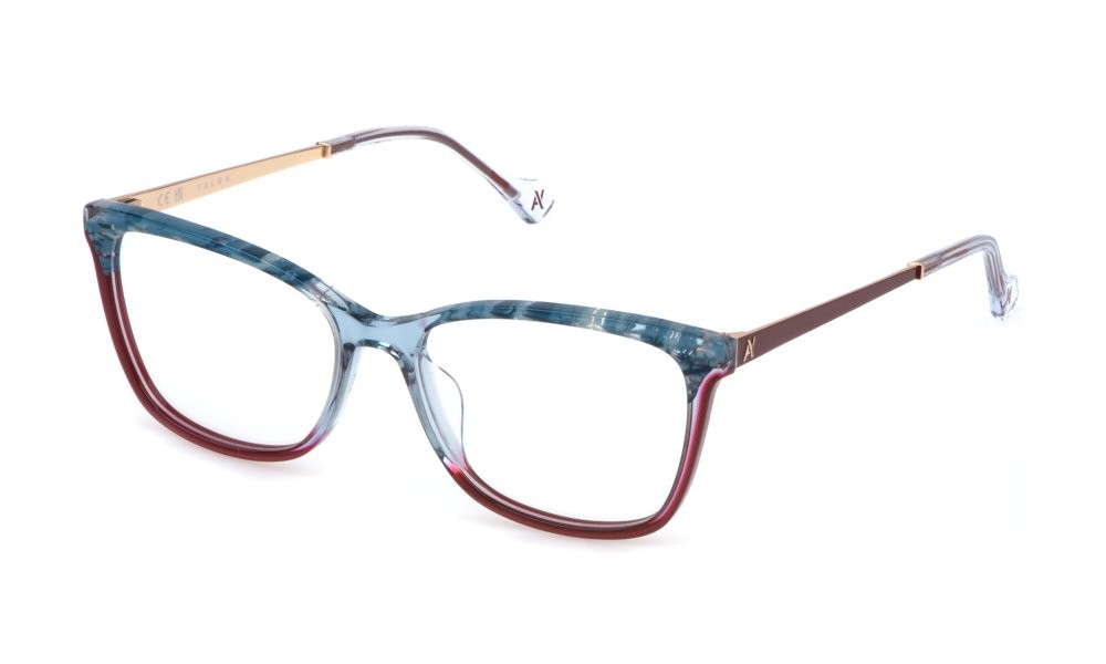 Occhiali da vista Yalea Amandine VYA117V (0G35) colore azzurro trasparente lucido 