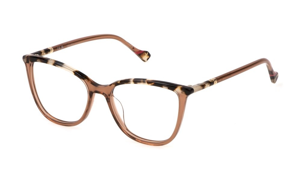 Eyeglasses Yalea Heidi VYA128V (07AY) color marrone trasparente lucido 