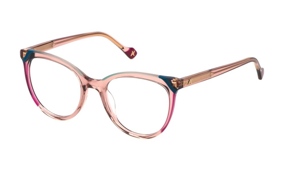 Occhiali da vista Yalea Sally VYA133W (06HB) colore rosa pesca lucido 