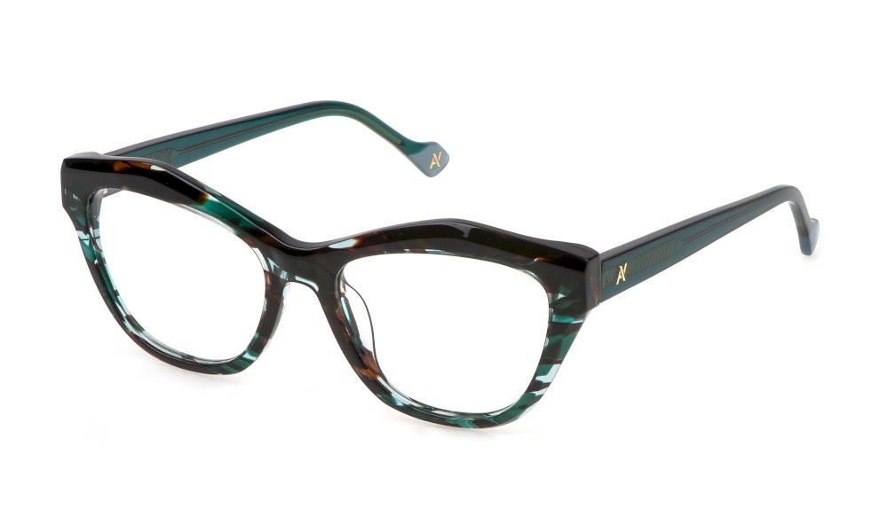 Eyeglasses Yalea Agustina VYA140 (06YY) color verde striato 
