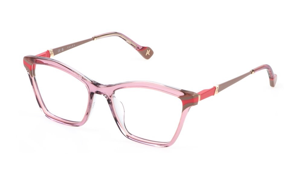 Occhiali da vista Yalea Kristalina VYA162L (0S61) colore rosa+grigio lucido 