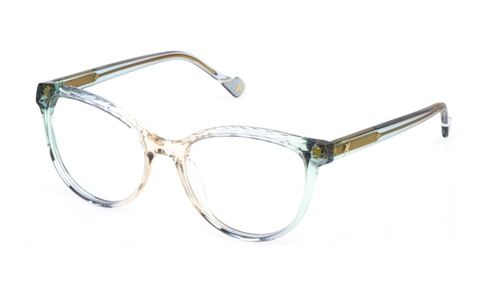Eyeglasses Yalea Svetlana VYA170 (06W9) color beige sfumato verde 