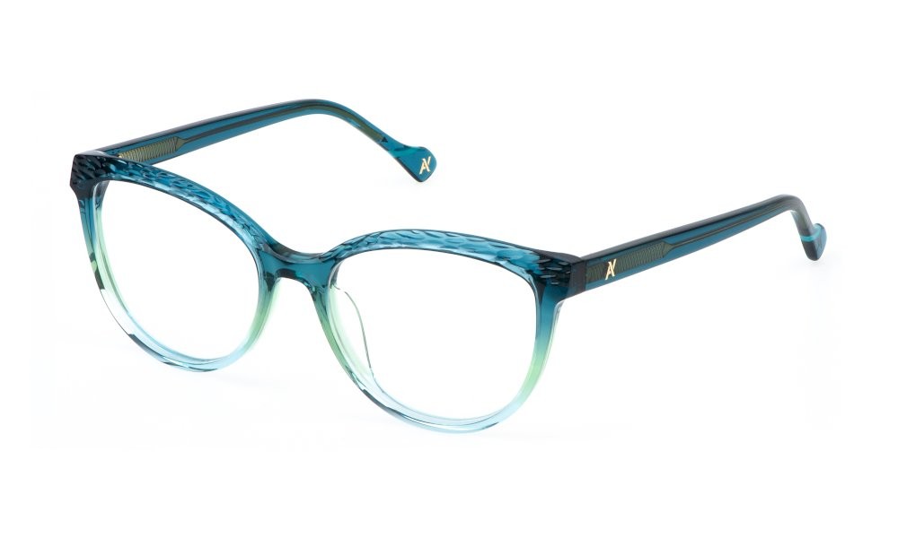 Eyeglasses Yalea Svetlana VYA170 (0C44) color verde sfumato azzurro 