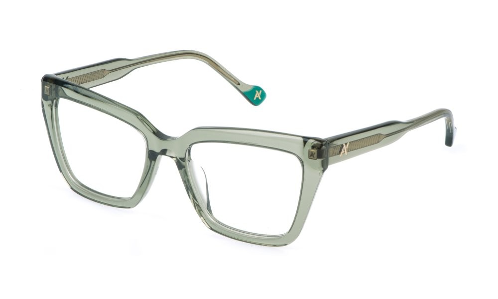 Eyeglasses Yalea Ingrid VYA176 (0804) color verde salvia trasparente 