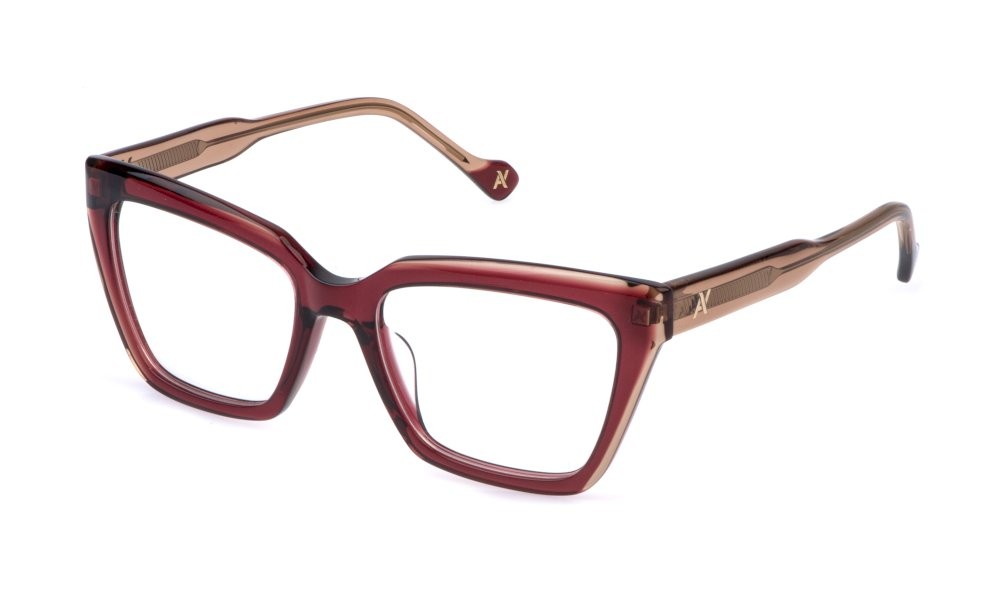 Eyeglasses Yalea Ingrid VYA176V (0AFD) color lampone trasparente lucido 