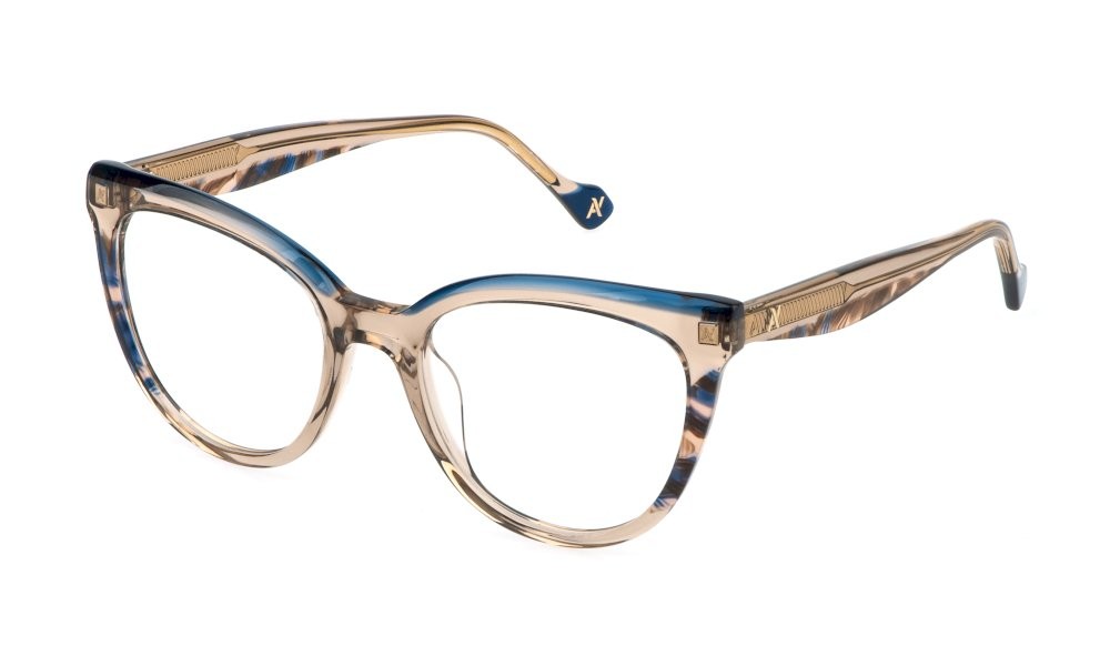 Eyeglasses Yalea Linda VYA179V (07AY) color marrone trasparente lucido 
