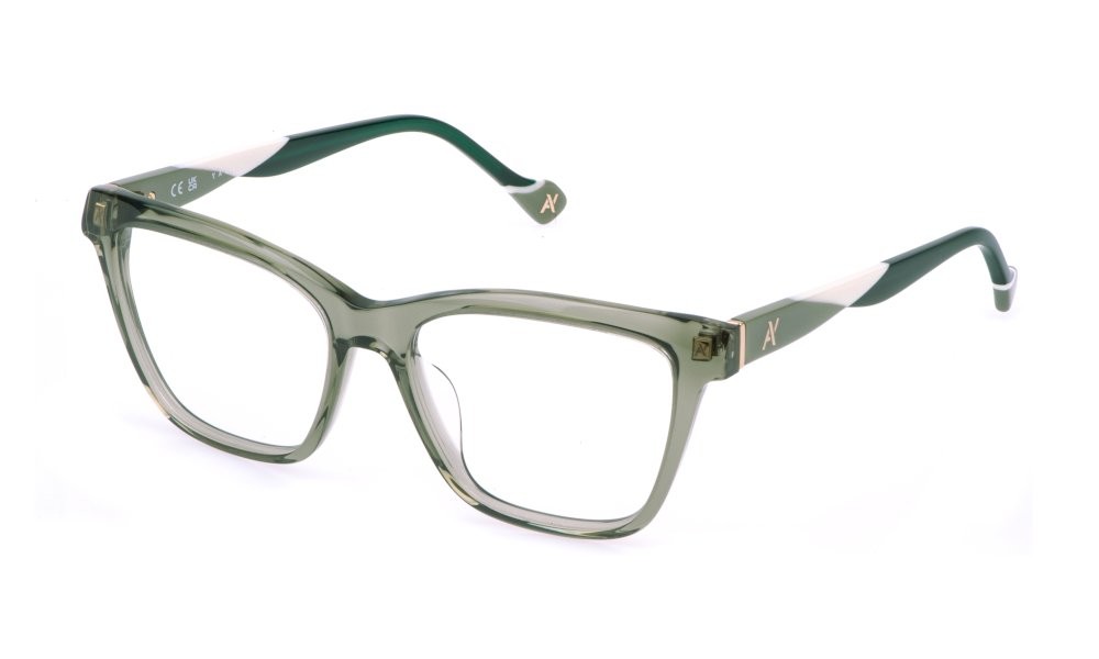 Eyeglasses Yalea Gladys VYA181 (0804) color verde salvia trasparente 