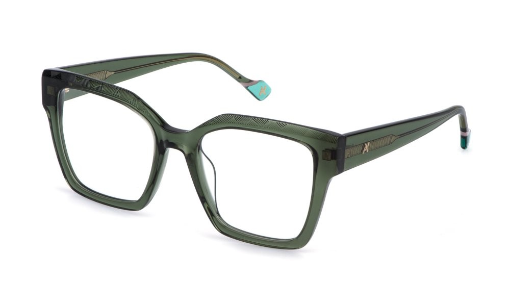 Eyeglasses Yalea Katalin VYA202 (07TH) color verde menta trasparente lucido 