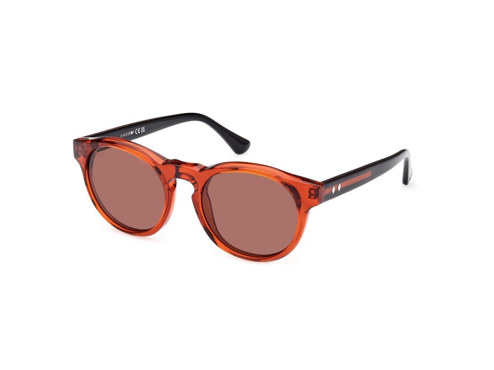 Sonnenbrillen Web WE0324 (42S) farbe arancio lucido form rund gläser bordeaux