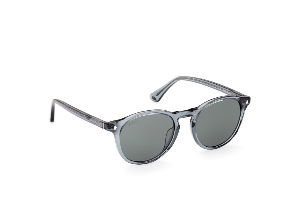 Sunglasses Web WE0328 (84A) color azzurro lucido shape round lenses fumo