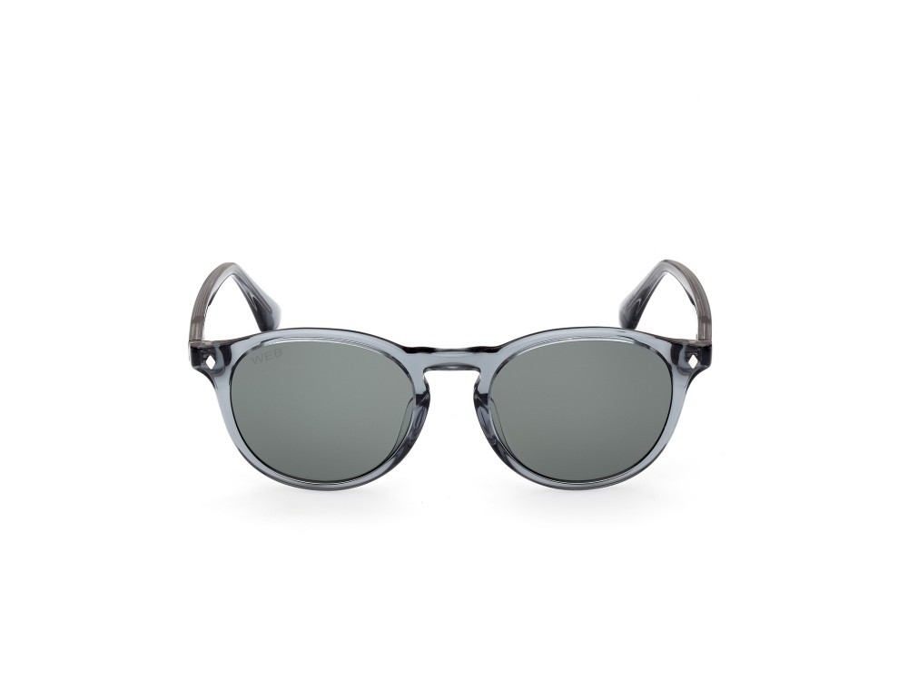 Sunglasses Web WE0328 (84A) color azzurro lucido shape round lenses fumo