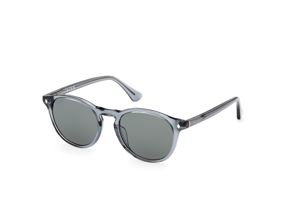 Sunglasses Web WE0328 (84A) color azzurro lucido shape round lenses fumo