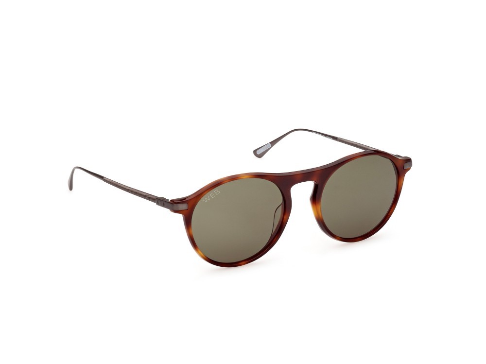 Sunglasses Web WE0346 (52N) color avana scura shape round lenses verde