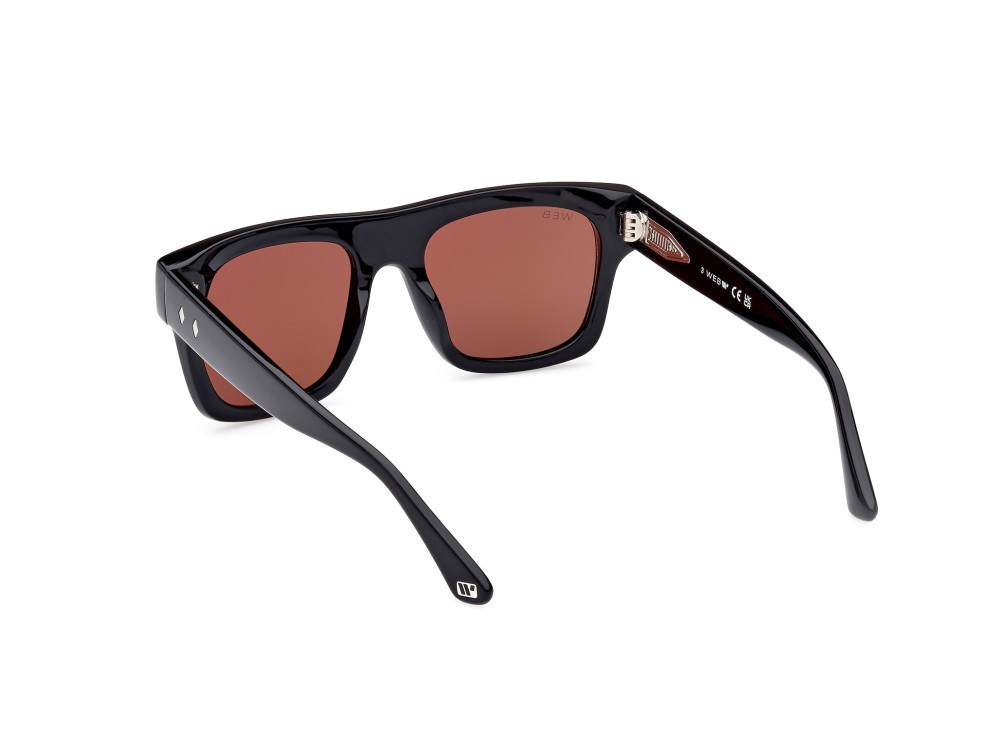 Sunglasses Web WE0354 (01S) color nero lucido shape square lenses bordeaux