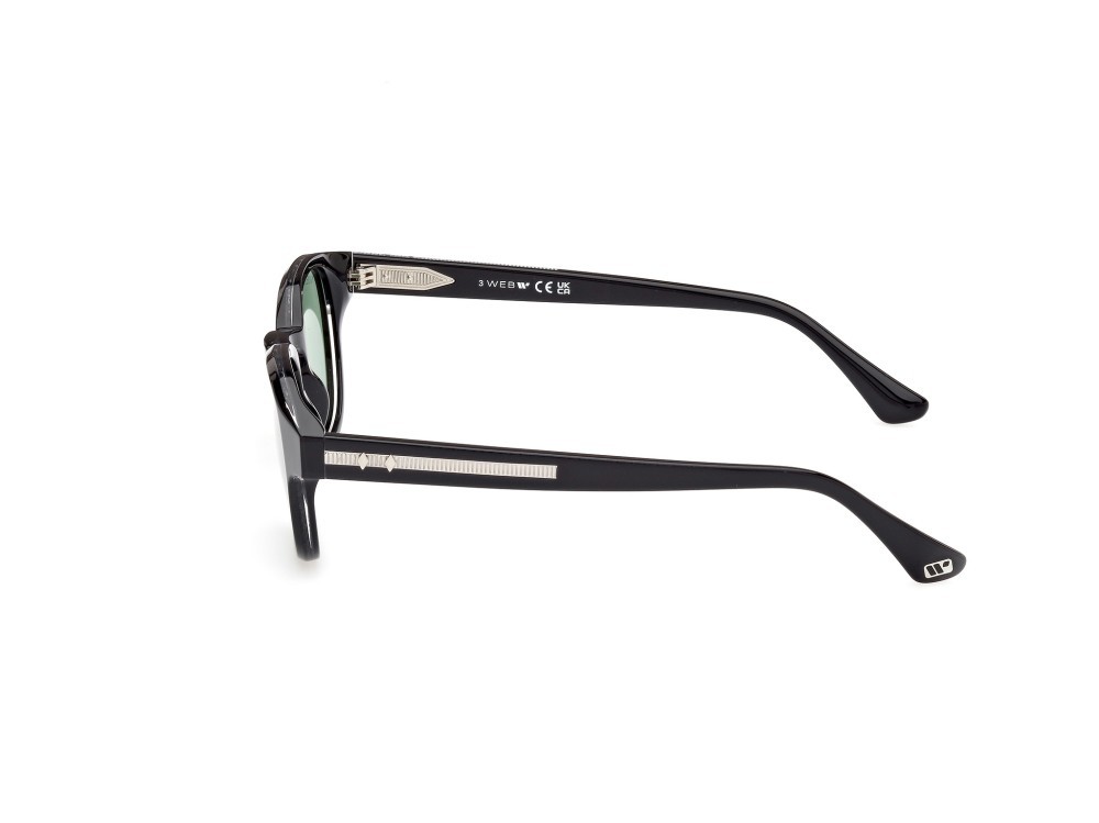 Sunglasses Web WE0361 (05N) color nero cristallo - nero lucido shape round lenses verde