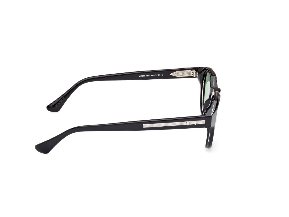 Sunglasses Web WE0361 (05N) color nero cristallo - nero lucido shape round lenses verde