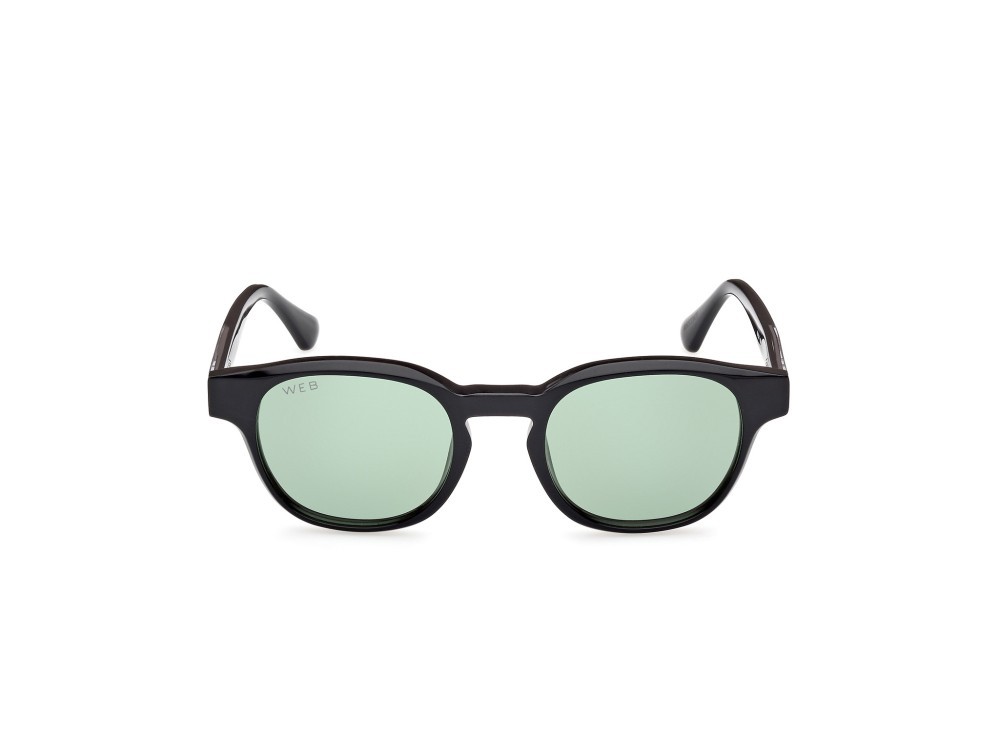 Sunglasses Web WE0361 (05N) color nero cristallo - nero lucido shape round lenses verde