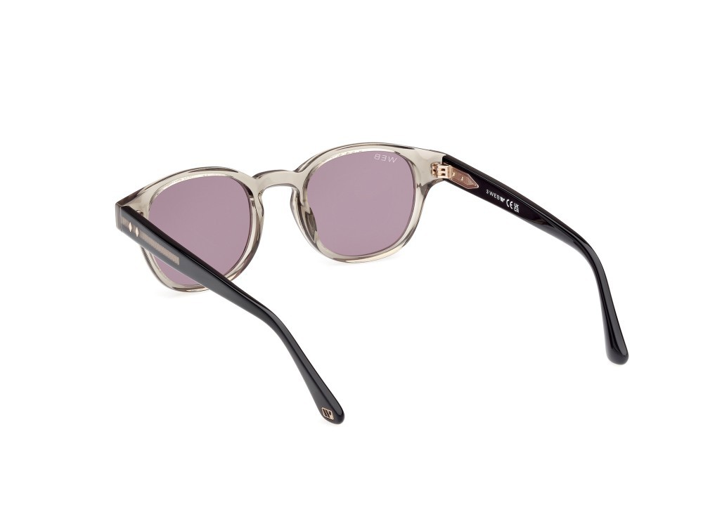 Sunglasses Web WE0361 (95A) color verde chiaro lucido - nero lucido shape round lenses fumo