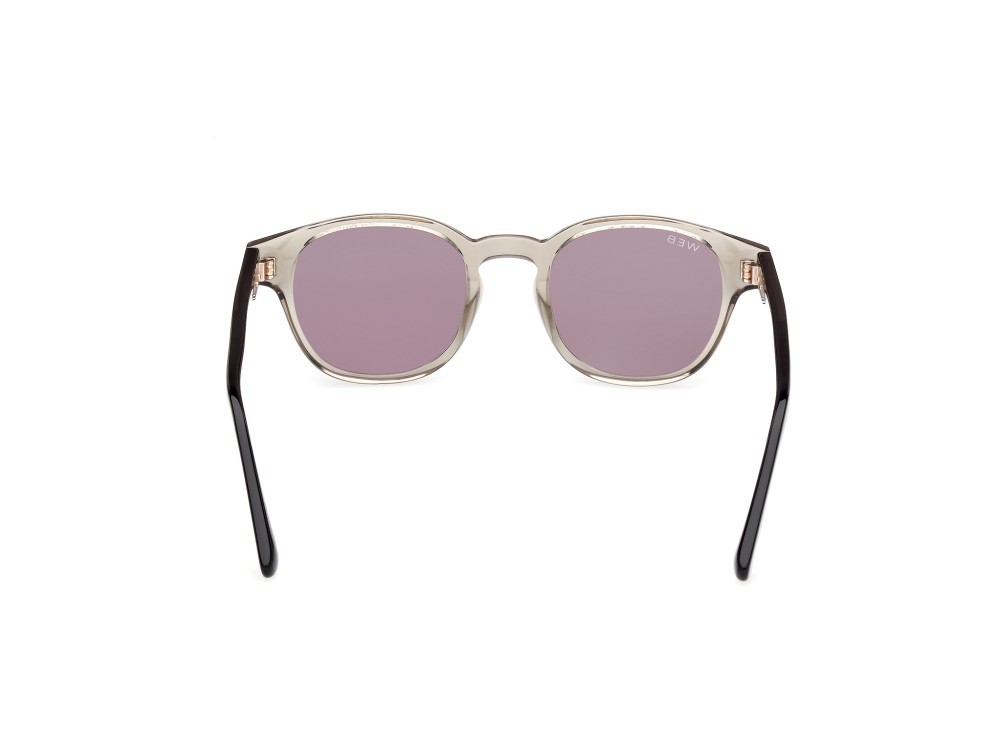 Sunglasses Web WE0361 (95A) color verde chiaro lucido - nero lucido shape round lenses fumo