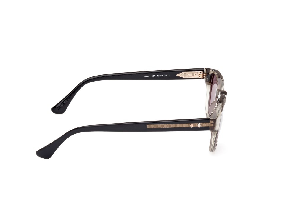 Sunglasses Web WE0361 (95A) color verde chiaro lucido - nero lucido shape round lenses fumo