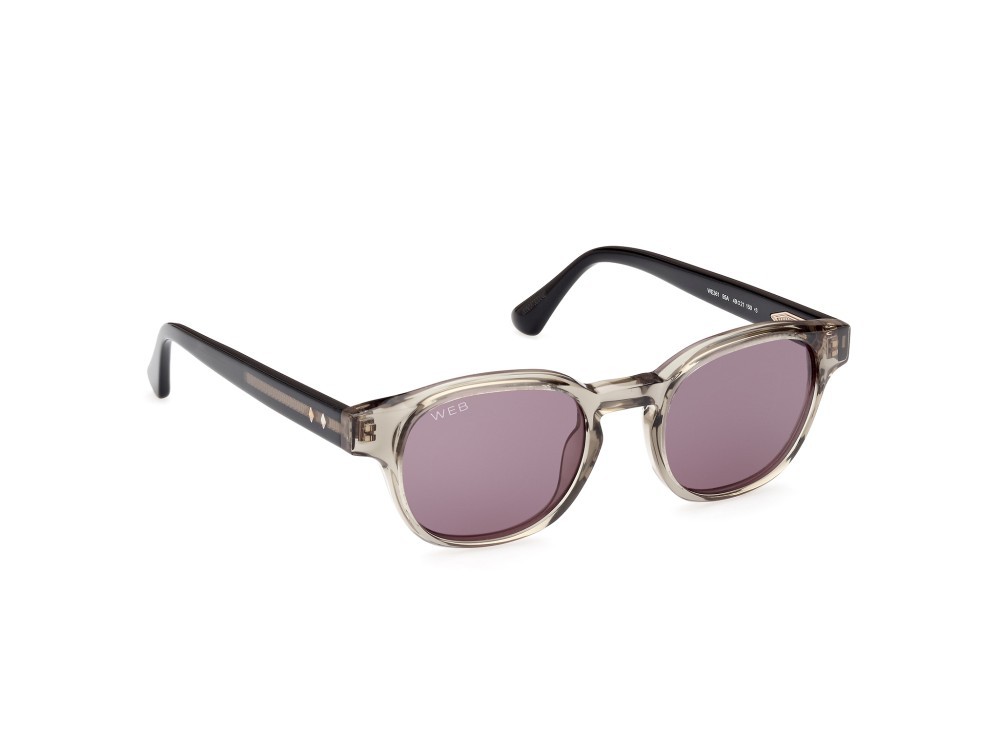 Sunglasses Web WE0361 (95A) color verde chiaro lucido - nero lucido shape round lenses fumo