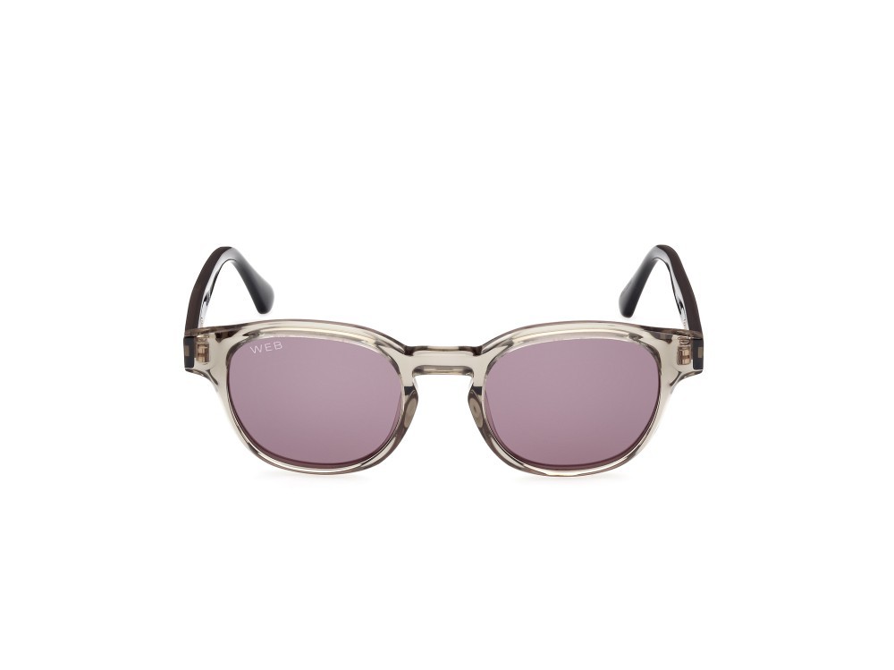 Sunglasses Web WE0361 (95A) color verde chiaro lucido - nero lucido shape round lenses fumo