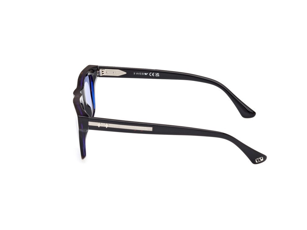Sunglasses Web WE0362 (56V) color nero striato - nero lucido shape square lenses blu