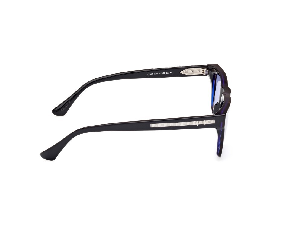 Sunglasses Web WE0362 (56V) color nero striato - nero lucido shape square lenses blu