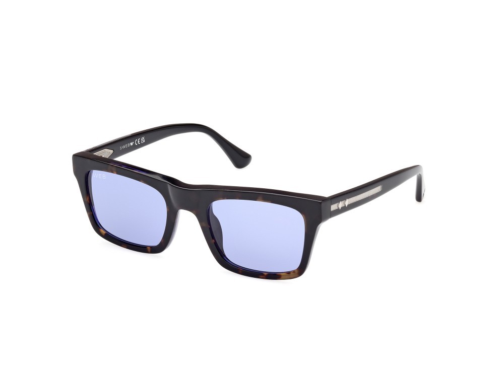 Sunglasses Web WE0362 (56V) color nero striato - nero lucido shape square lenses blu