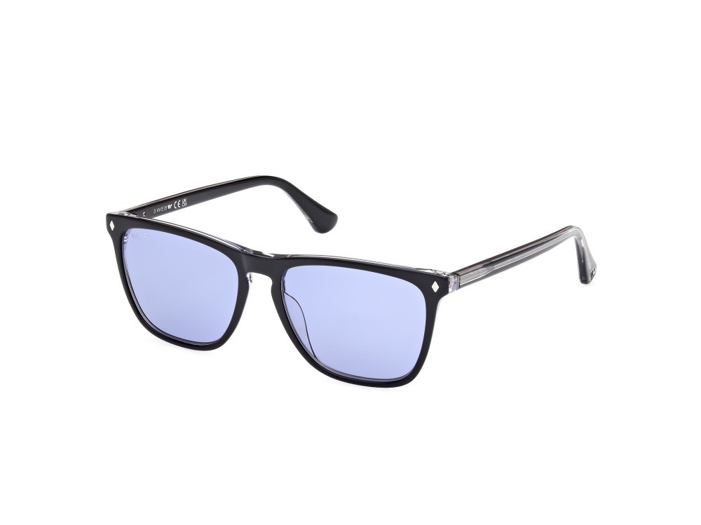 Sonnenbrillen Web WE0363 (05V) farbe nero - cristallo form quadratisch gläser blu