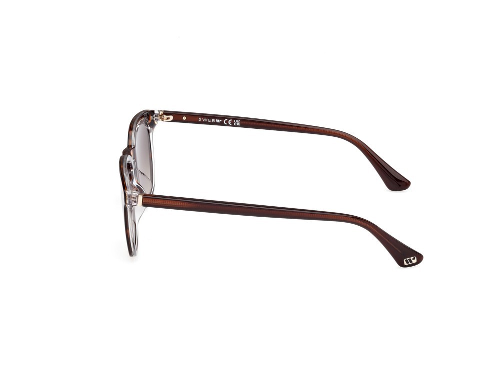 Sunglasses Web WE0364 (56B) color avana - marrone scuro lucido shape round lenses fumo grad.